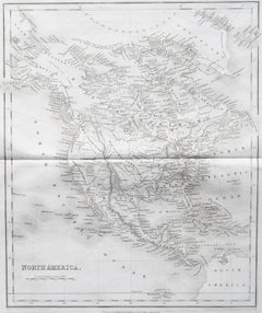Original Antique Map of North America by Dower, circa 1835