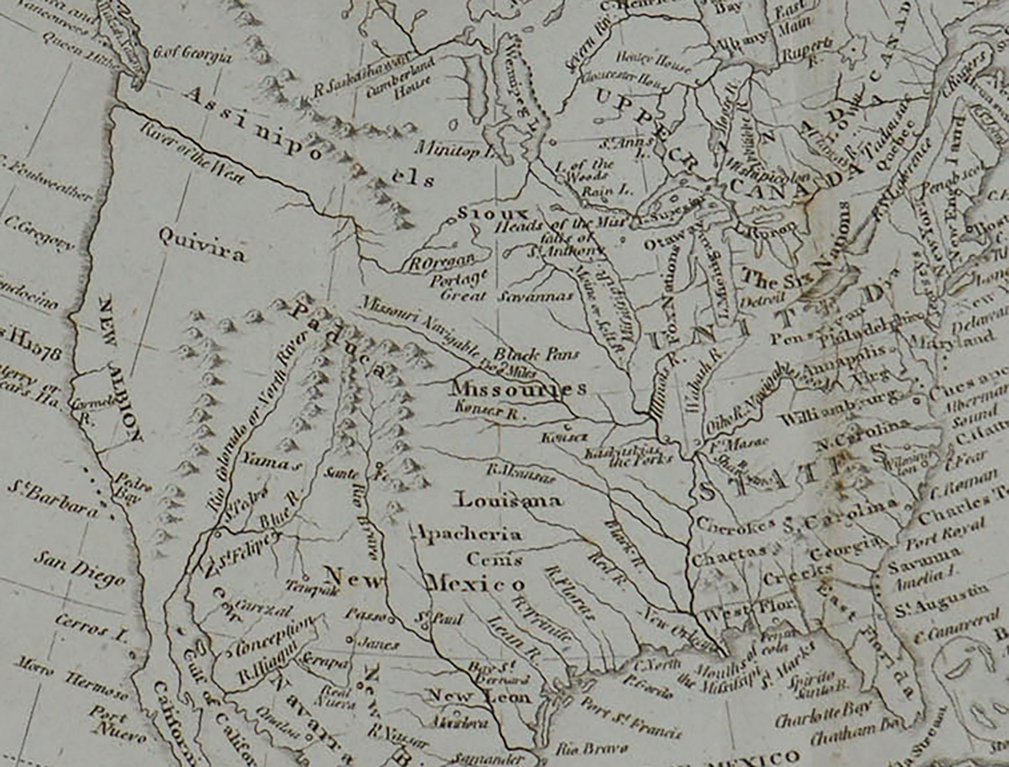 Other Original Antique Map of North America, circa 1800