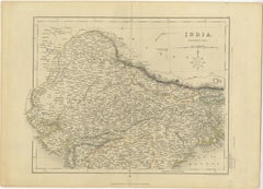 Original Antique Map of Northern India