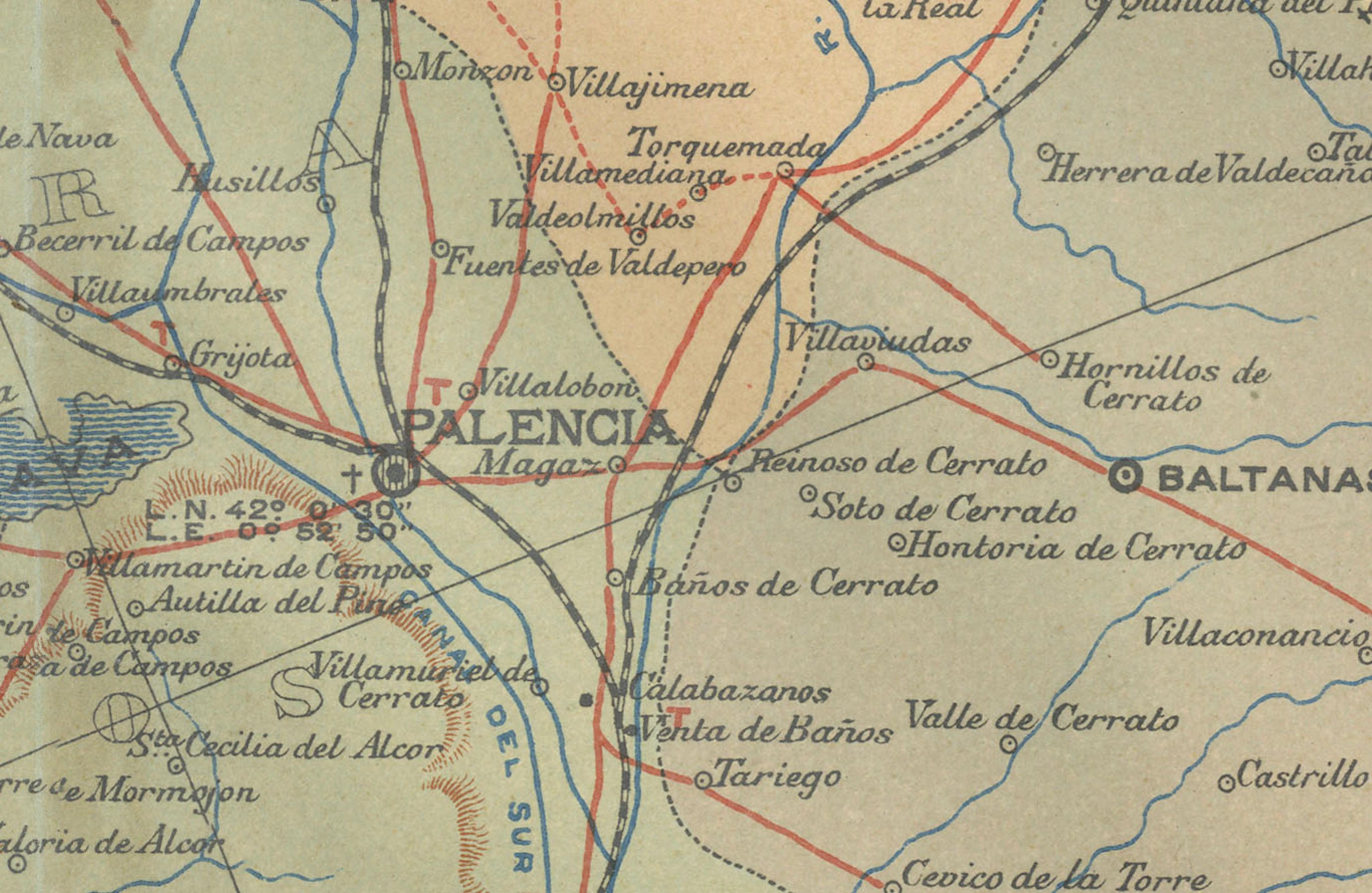 Original Antike Karte der Provinz Palencia, in Nordspanien, 1901 (Frühes 20. Jahrhundert) im Angebot