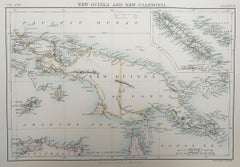 Original Antique Map of Papua New Guinea, 1889