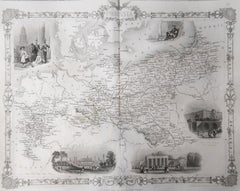 Original Antique Map of Poland by Tallis, circa 1850