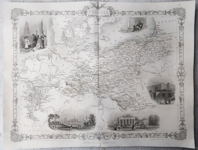 Original Antique Map of Poland by Tallis, circa 1850 For Sale at 1stDibs