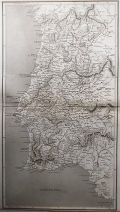 Original Antique Map of Portugal, Arrowsmith, 1820