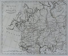 Original Antique Map of Russia, circa 1790