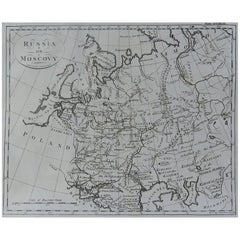 Original Antique Map of Russia, circa 1790
