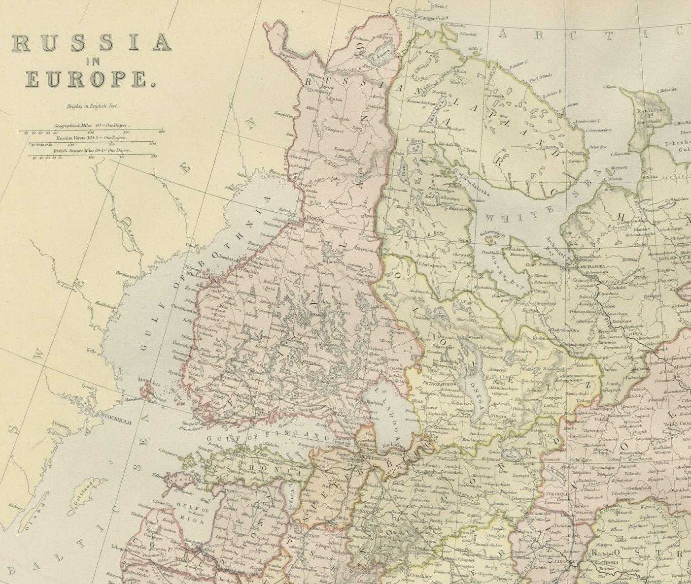Original Antike Karte von Russland in Europa, 1882 (Spätes 19. Jahrhundert) im Angebot
