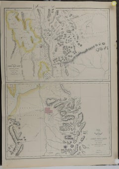 Original Antique Map of Salt Lake City, Utah, 1861