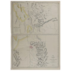 Original Antique Map of Salt Lake City, Utah, 1861