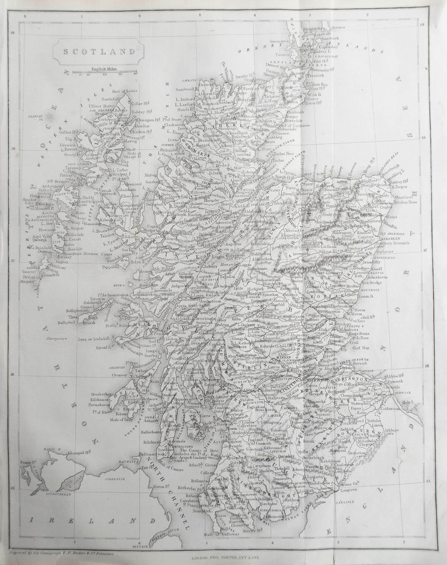 Great map of Scotland

Engraved by F.P Becker

Published by Virtue, C.1850

Unframed.




