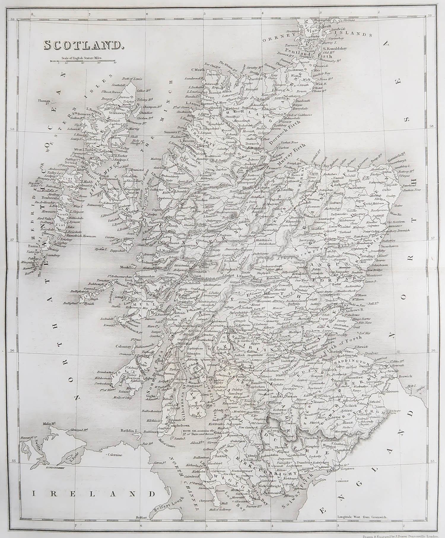 Belle carte de l'Ecosse

Dessiné et gravé par J.Dower

Publié par Orr & Smith. C.1835

Non encadré.

Expédition gratuite








