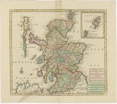 Original Antique Map of Scotland & The Orkney and Shetland islands, c1750