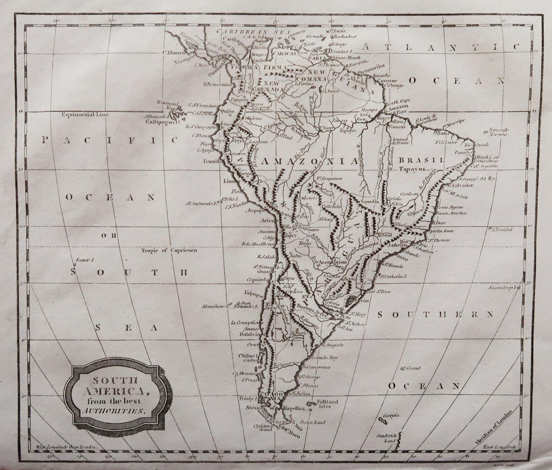 Great map of South America

Copper-plate engraving by Barlow

Published by Brightly & Kinnersly, Bungay, Suffolk. 1806

Unframed.

 