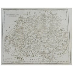 Original Antique Map of Switzerland, circa 1800
