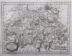 Original Antique Map of Switzerland, Engraved By Barlow, Dated 1807