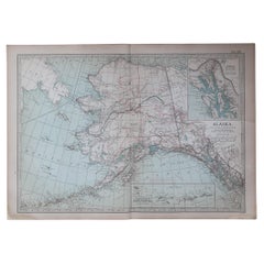 Mapa original antiguo del estado norteamericano de Alaska, 1903