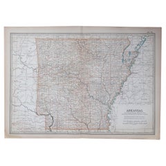 Original Antique Map of the American State of Arkansas, 1903