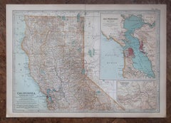 Original Antique Map of the American State of California ( Northern Part ), 1903