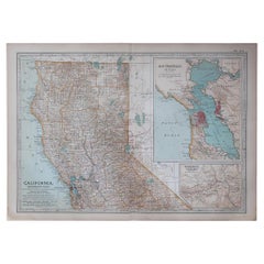 Mapa Antiguo Original del Estado Americano de California ( Parte Norte ), 1903