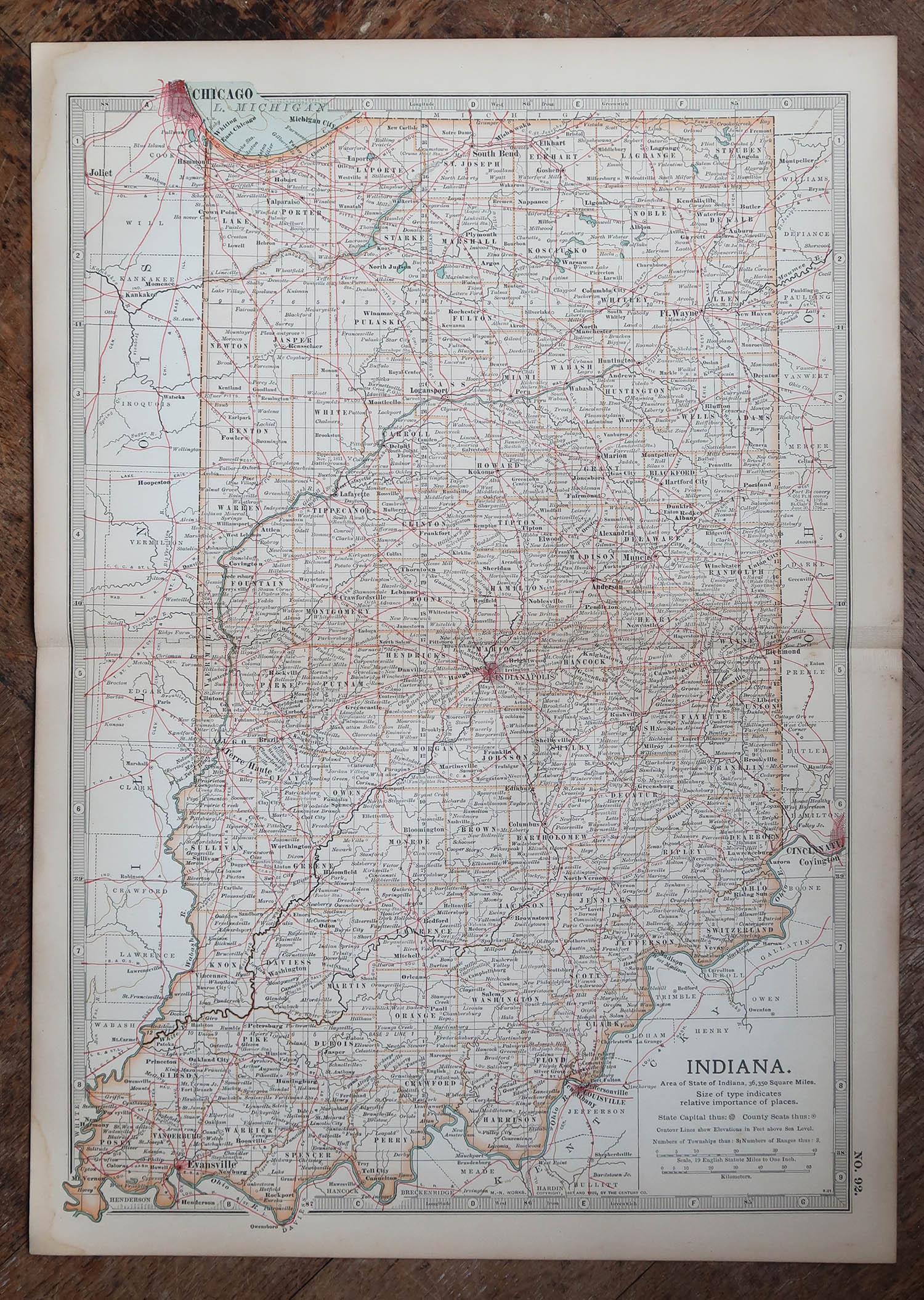Antike Karte von Indiana

Veröffentlicht von A & C Black. 1903

Original Farbe

Guter Zustand

Ungerahmt.

Kostenloser Versand








