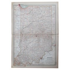 Carte ancienne de l'État américain de l'Indiana, 1903