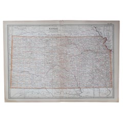 Carte ancienne de l'État américain du Kansas, 1903