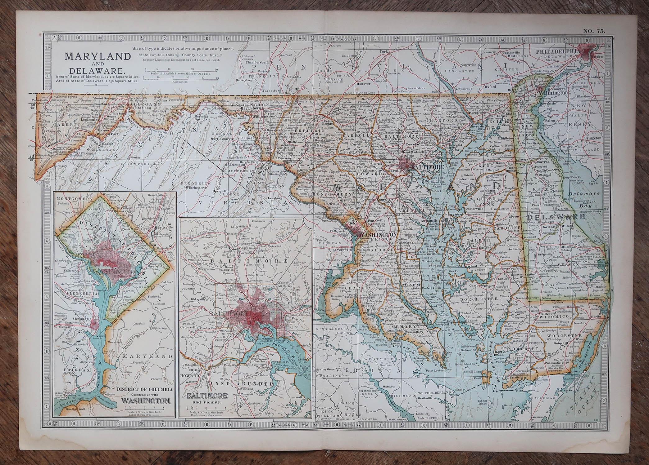 Antique map of Maryland And Delaware

Published By A & C Black. 1903

Original colour

Good condition

Unframed.

Free shipping








