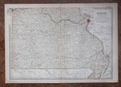 Original Antique Map of the American State of Missouri ( Southern part ), 1903