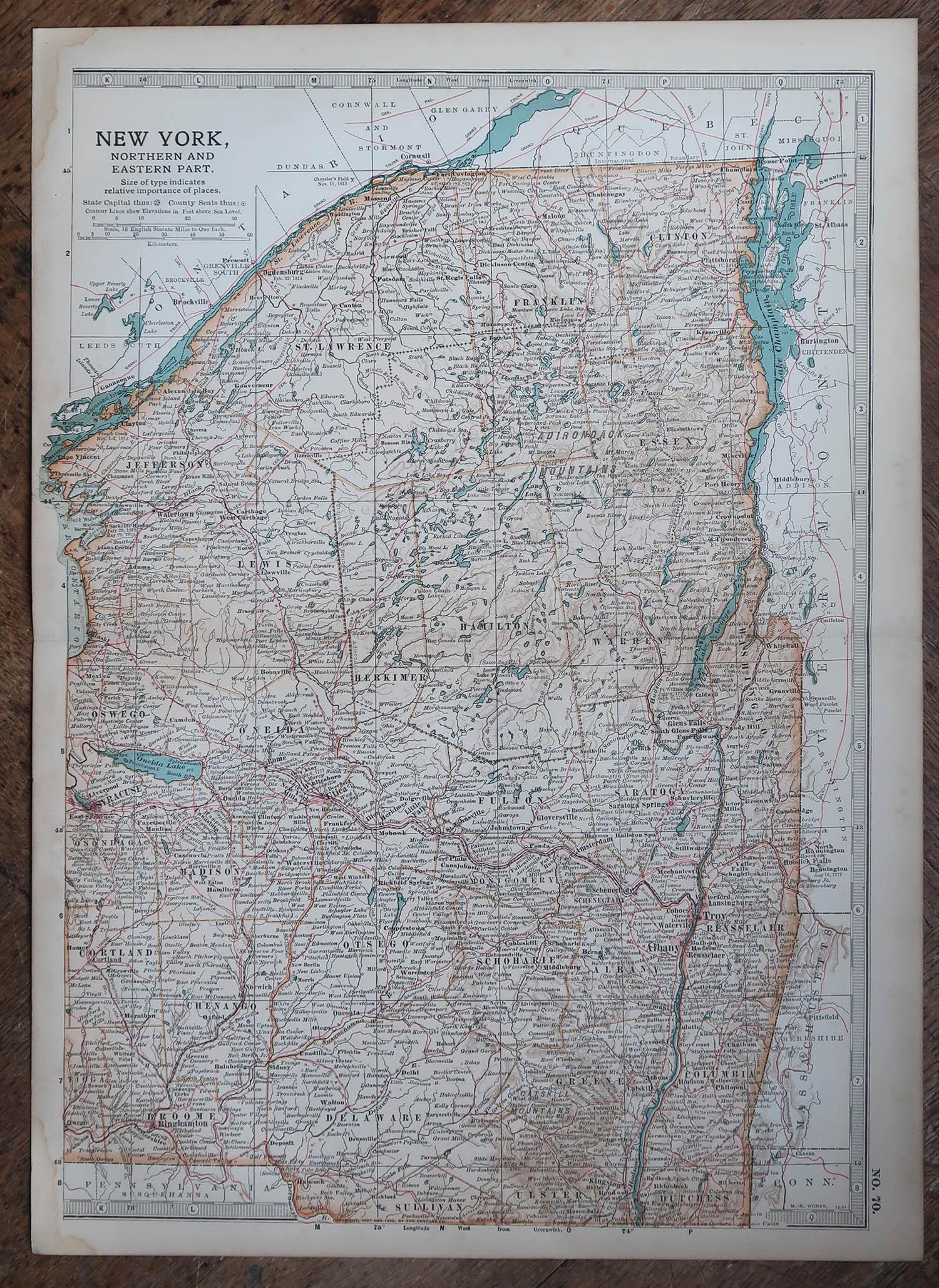Antique map of New York ( Northern Part )

Published By A & C Black. 1903

Original colour

Good condition

Unframed.

Free shipping








