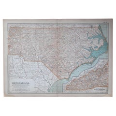 Original Antique Map of the American State of North Carolina, 1903