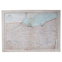 Mappa antica originale dello Stato americano dell'Ohio (parte settentrionale), 1903