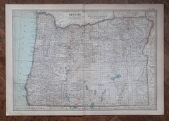 Original Antique Map of the American State of Oregon, 1903