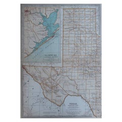 Original Antique Map of the American State of Texas ( Western Part ), 1903