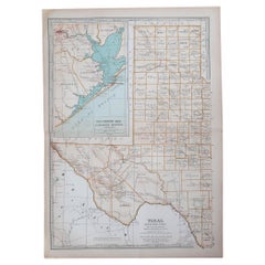 Original Antique Map of the American State of Texas ( Western Part ), 1903