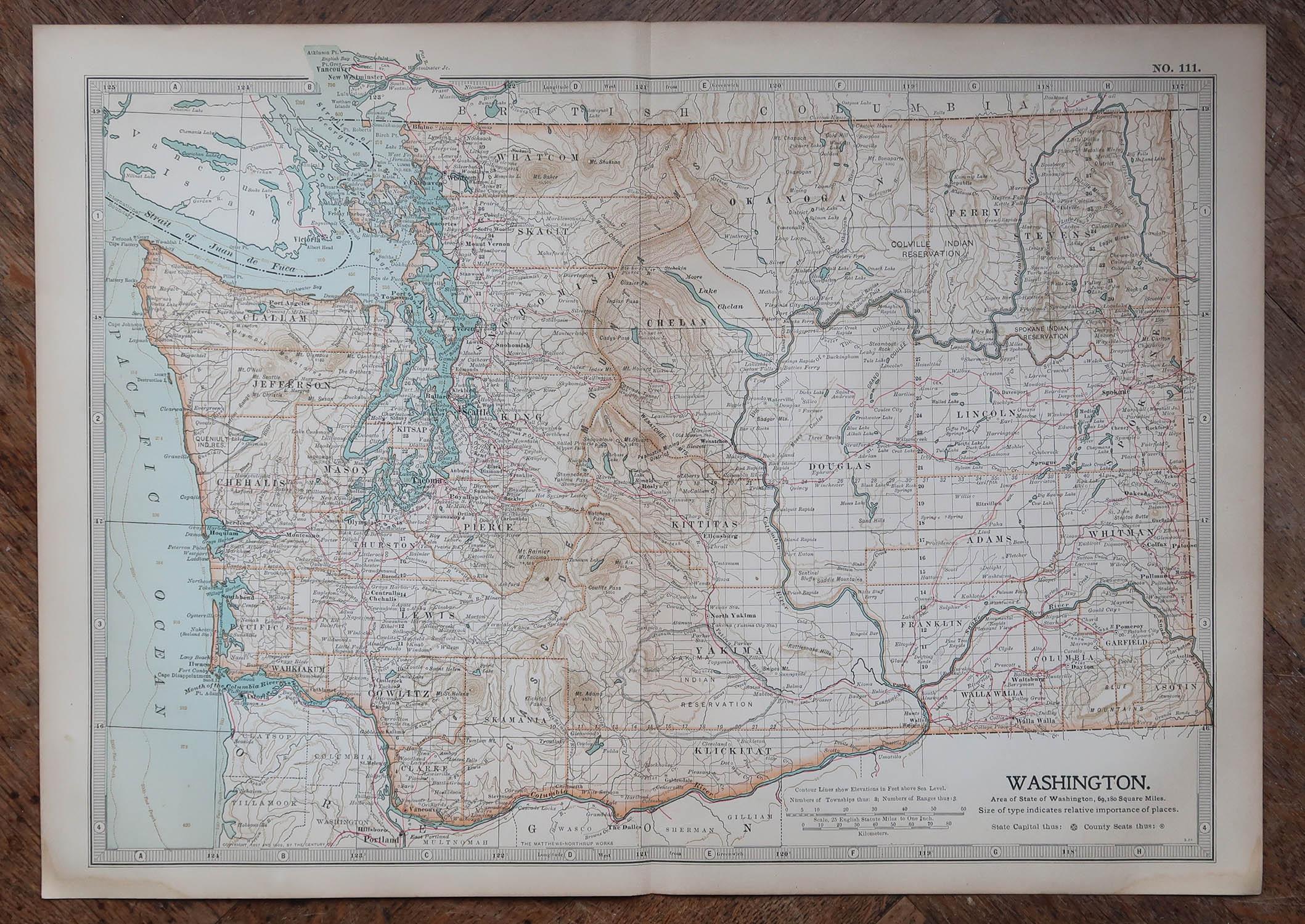 Antique map of Washington

Published By A & C Black. 1903

Original colour

Good condition

Unframed.

Free shipping








