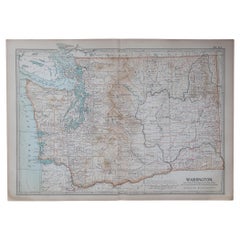 Mapa Antiguo Original del Estado Americano de Washington, 1903