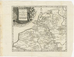 Original Antique Map of the Ancient Netherlands and Belgium, c.1750