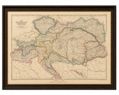 Original Antique Map of the Austrian Empire, Austria-Hungary c.1860