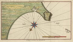 Original Antique Map of the Bay and Rocks of Petatlan, Mexico, 1749