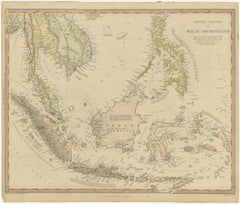 Original Antique Map of the Dutch East Indies, Nowadays Indonesia, ca.1840