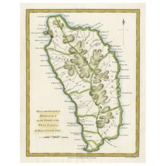 Original Antique Map of the Island of Dominica in the West Indies, 1794