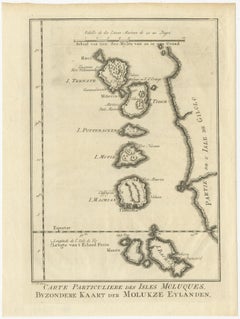 Original Antique Map of the Maluku Islands or Moluccas