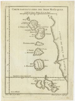 Antique Map of the Moluccas (Maluku Islands), Indonesia – Bellin, 18th Century