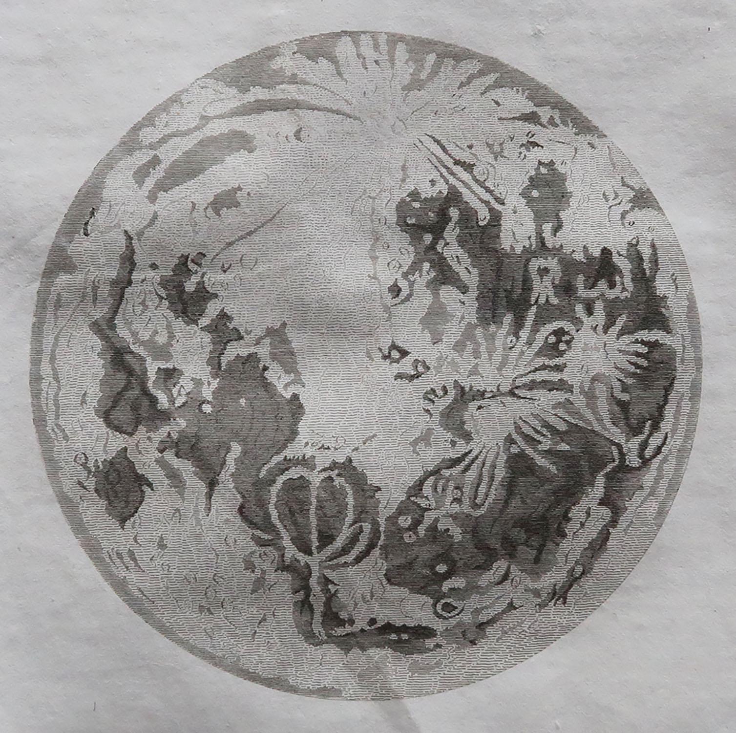 Great map of the moon.

Copper-plate engraving.

Dated 1812 in the watermark in the paper.

Some creasing.

Unframed.