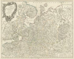Carte ancienne originale du nord-ouest de la Russie en Europe, 1753