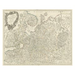 Mapa original antiguo de la parte noroccidental de Rusia en Europa, 1753