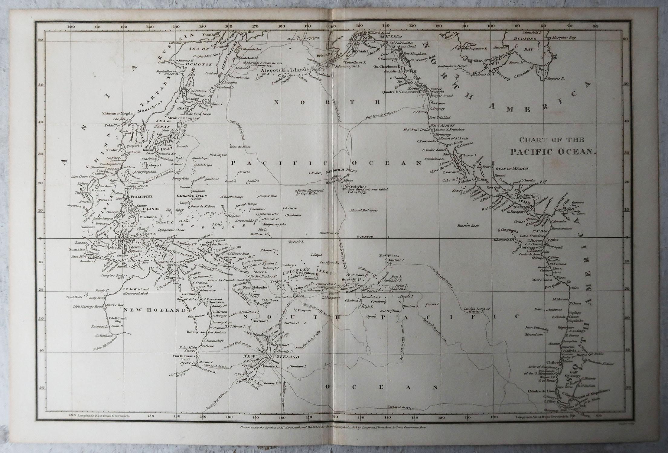 Original Antique Map of The Pacific / Australia. Arrowsmith. 1820 In Good Condition In St Annes, Lancashire