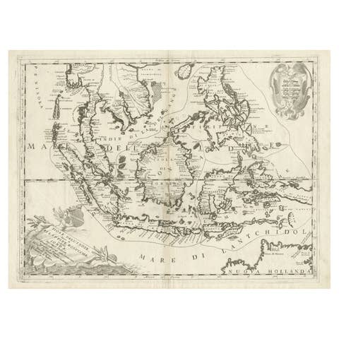 Original Antique Map of the Philippines, Malaysia, Indonesia, Singapore, c.1690
