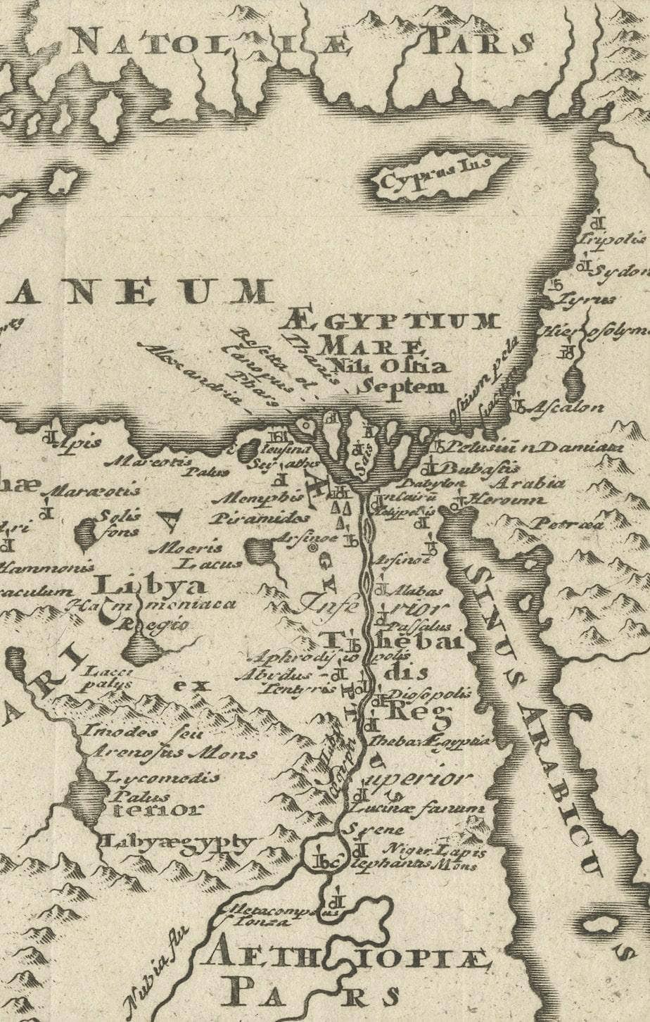 Original Antique Map of the Region Between the Gulf of Lybia and the Red Sea