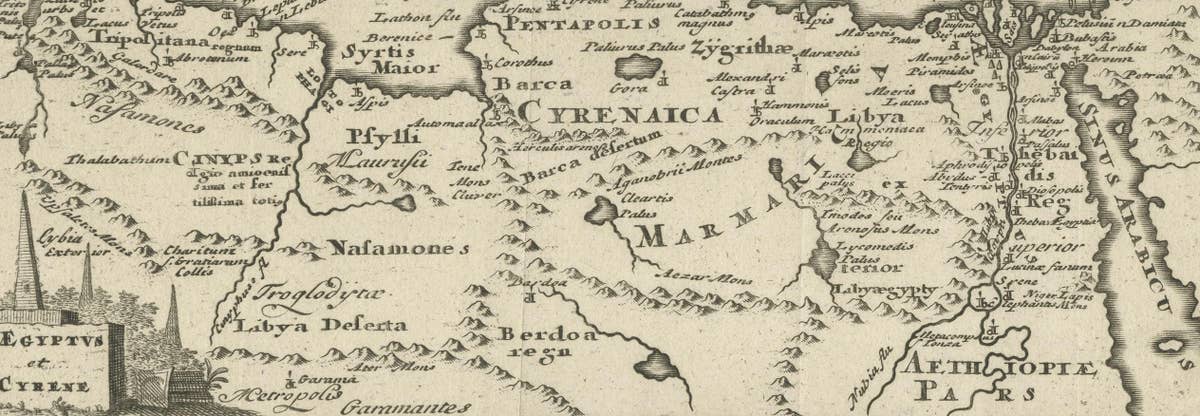 Original Antique Map of the Region Between the Gulf of Lybia and the Red Sea